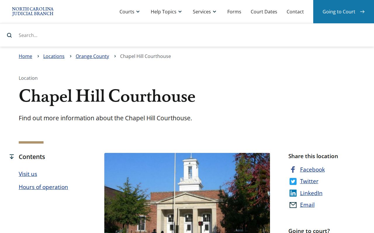 Chapel Hill criminal court records courthouse information
