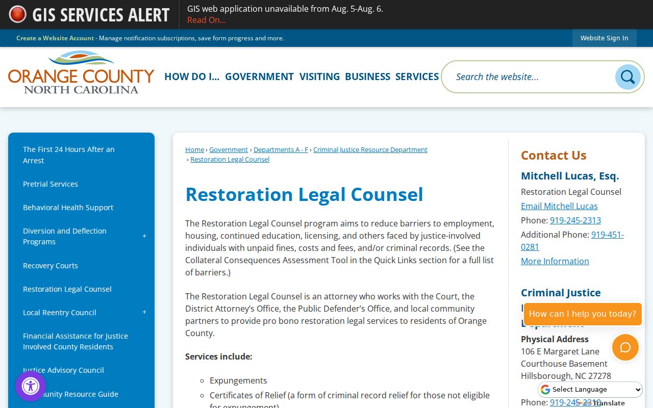 Orange County criminal record expunction legal counsel