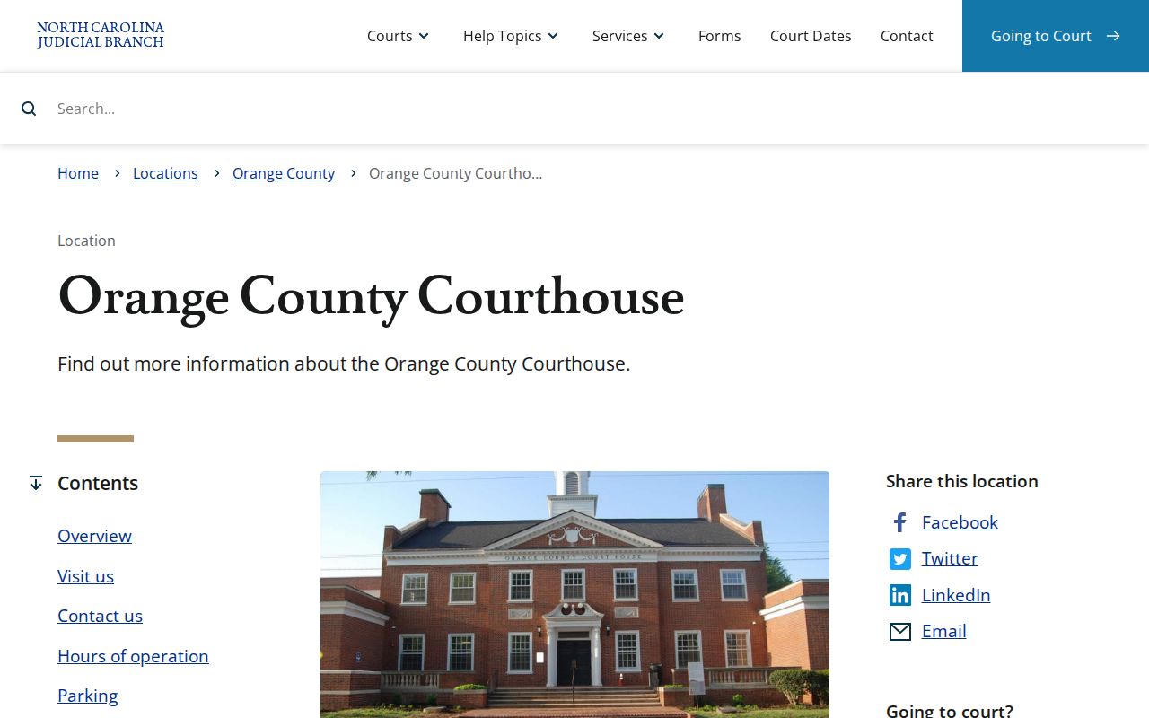 Orange County criminal records courthouse information