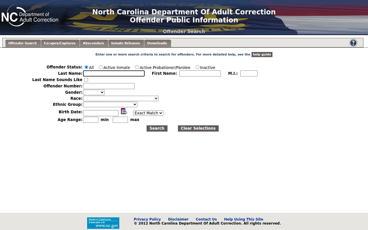 NCDAC search after an Orange County arrest and state transfer