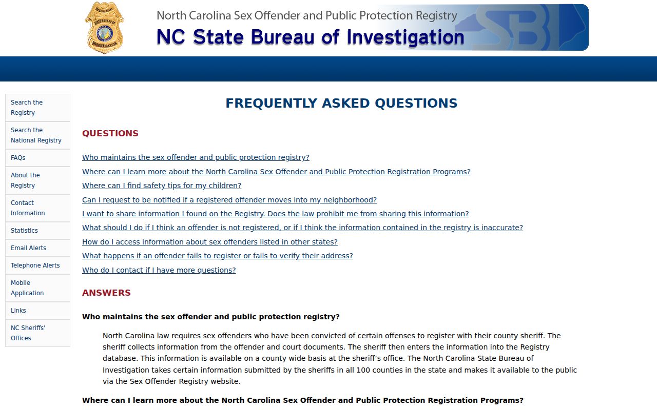 Orange County sex offender registry FAQ and accuracy guidance