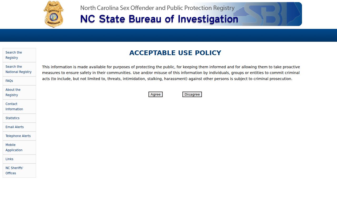 Orange County sex offender check name search on the North Carolina registry